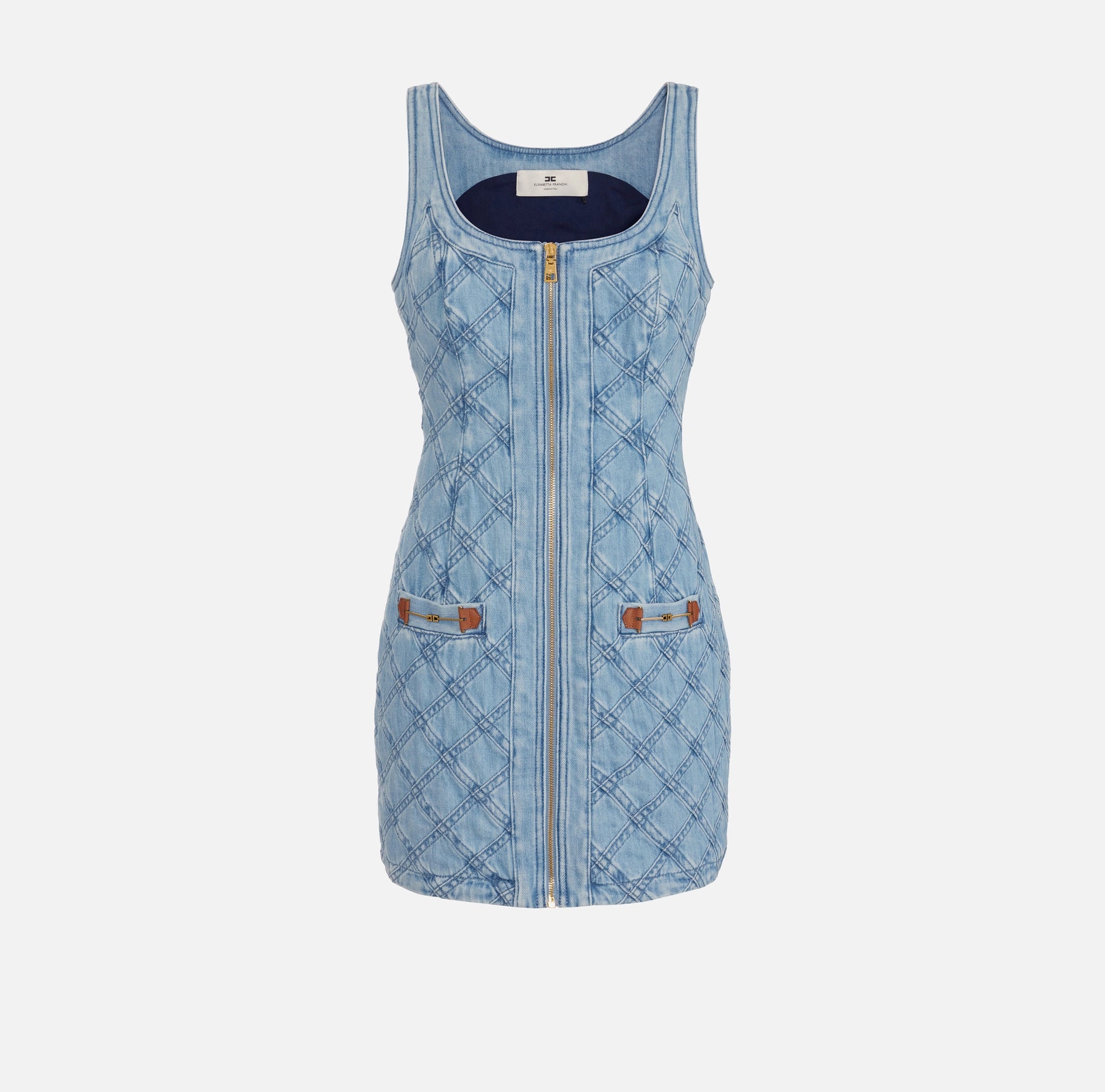 Elisabetta Franchi Denim Diamond Dress