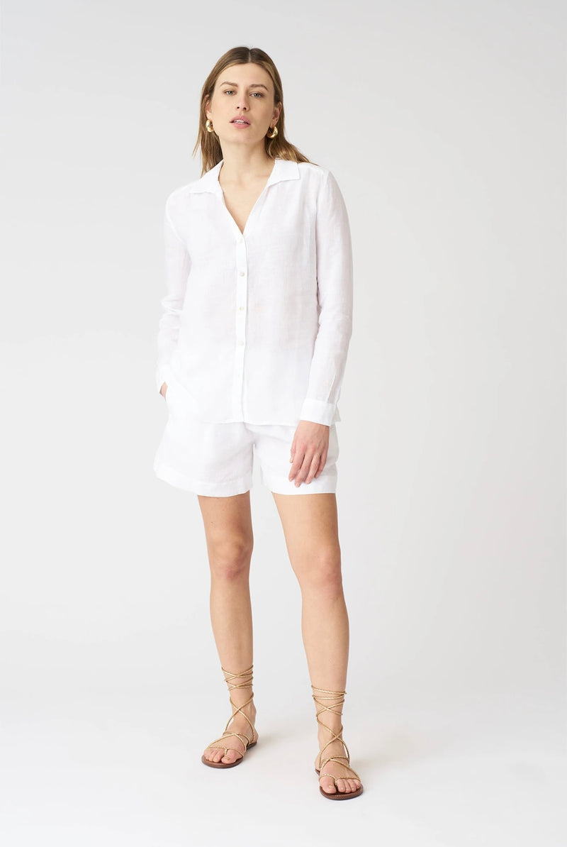 120% Lino Bluse Weiß