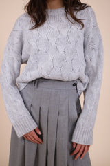 Herzensangelegenheit Crewneck Zopf Aluminium