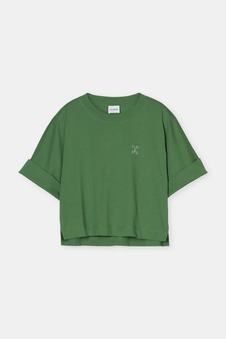 Closed Cropped T-Shirt Green