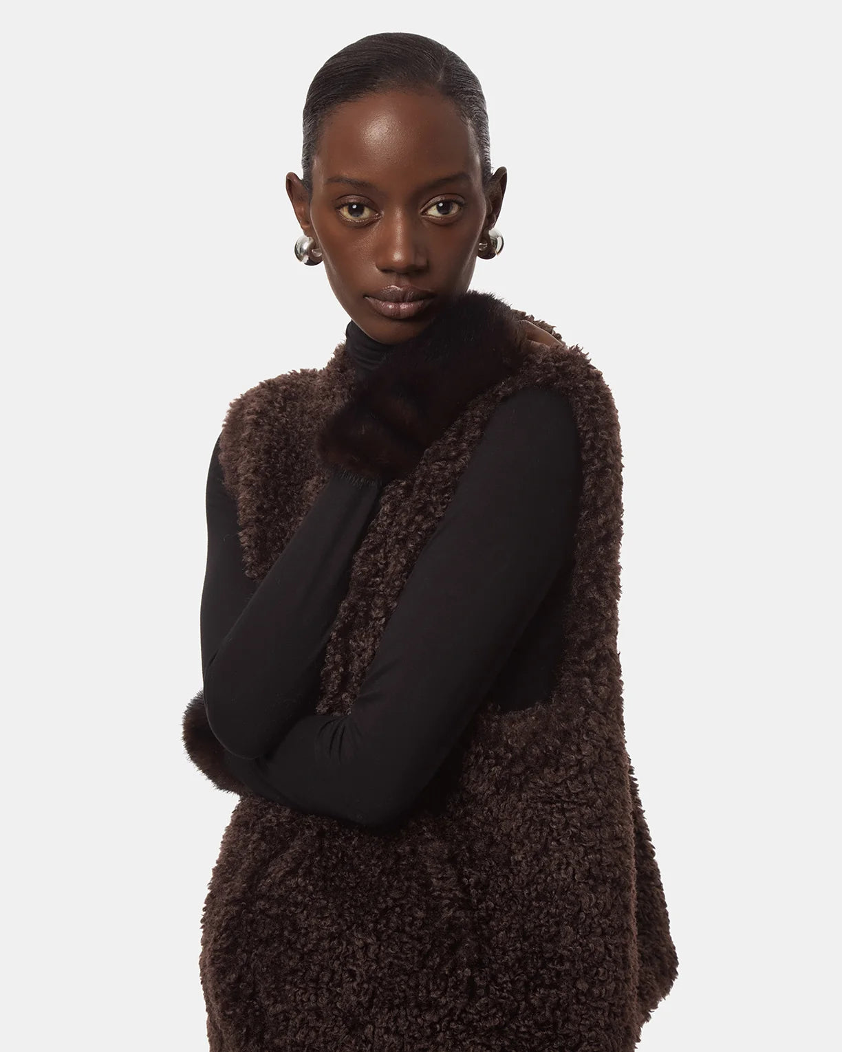 Gilet Apparis boucle marron