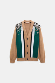 Dorothee Schumacher Cardigan Embellished Coolness Green Black