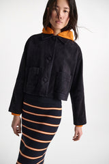 Dorothee Schumacher Leather Jacket Soft Touch Navy