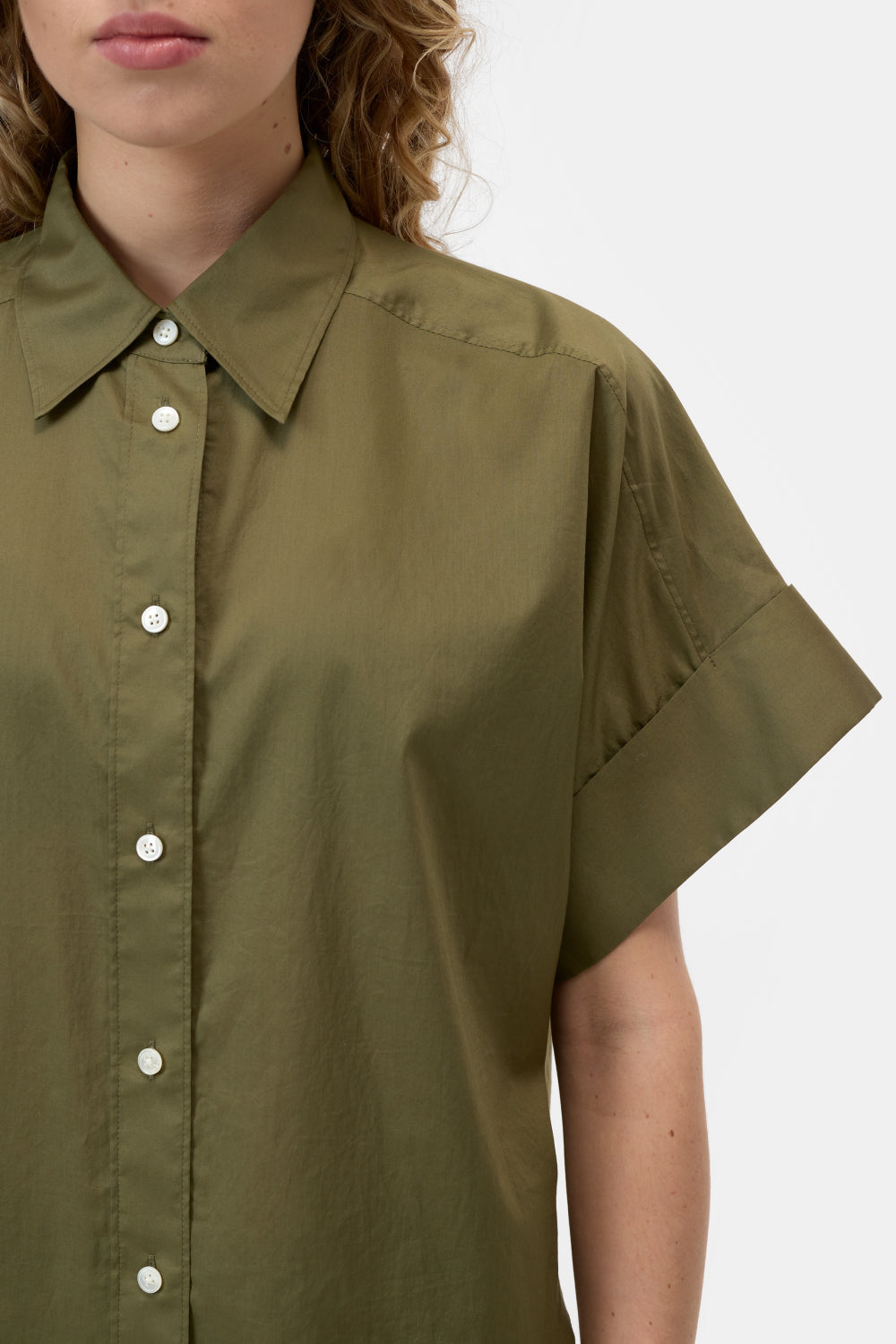 Closed Blouse Turn Up Hunter