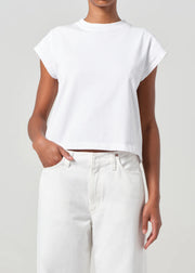 Agolde T-Shirt Bryce Cap Sleeve White
