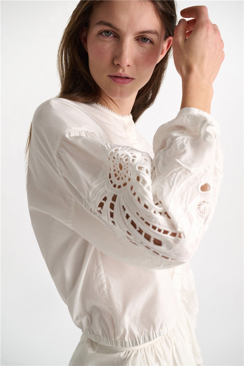 Dorothee Schumacher Bluse Embroidered Beauty White