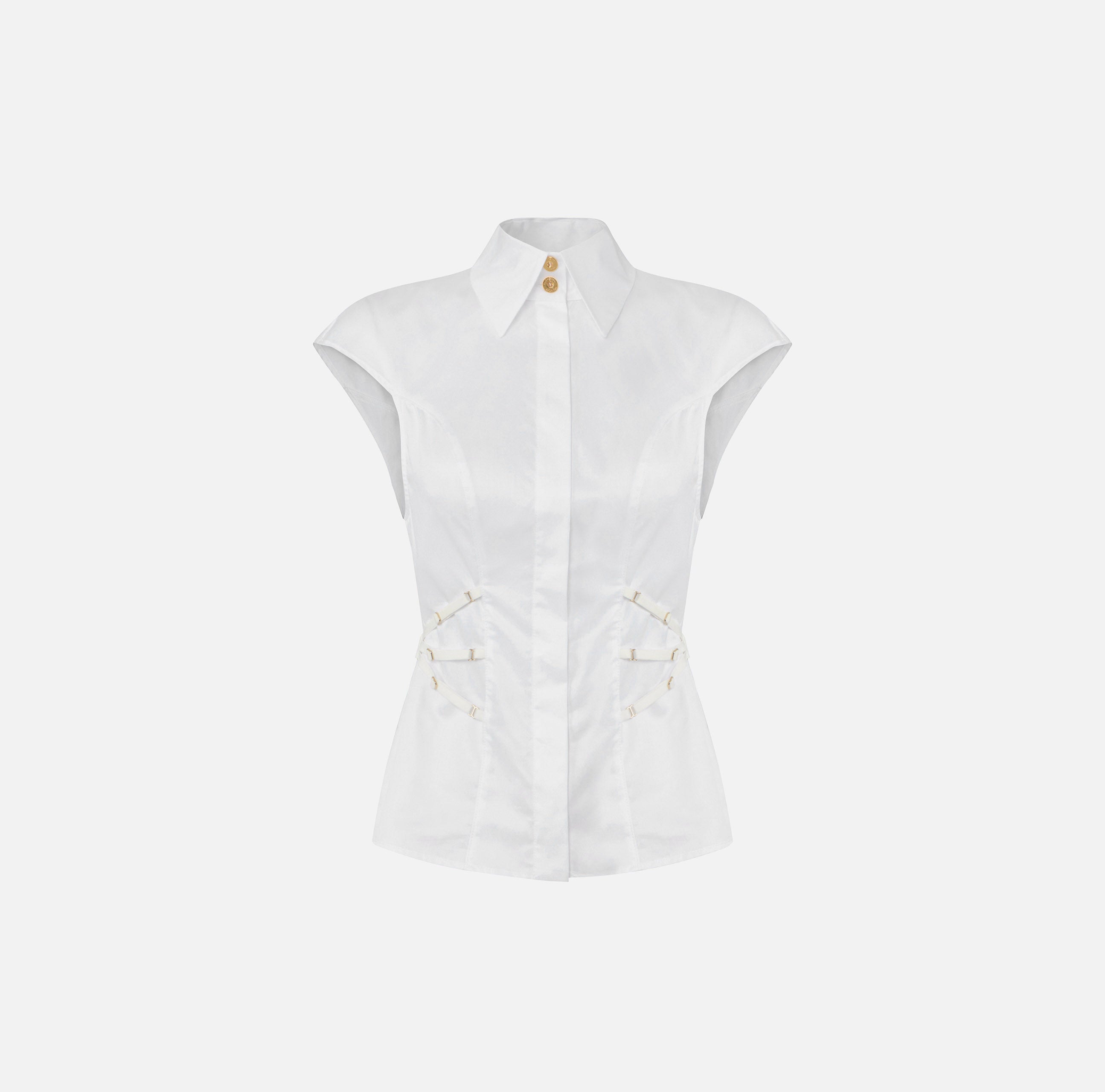 Elisabetta Franchi blouse suspenders Bianco