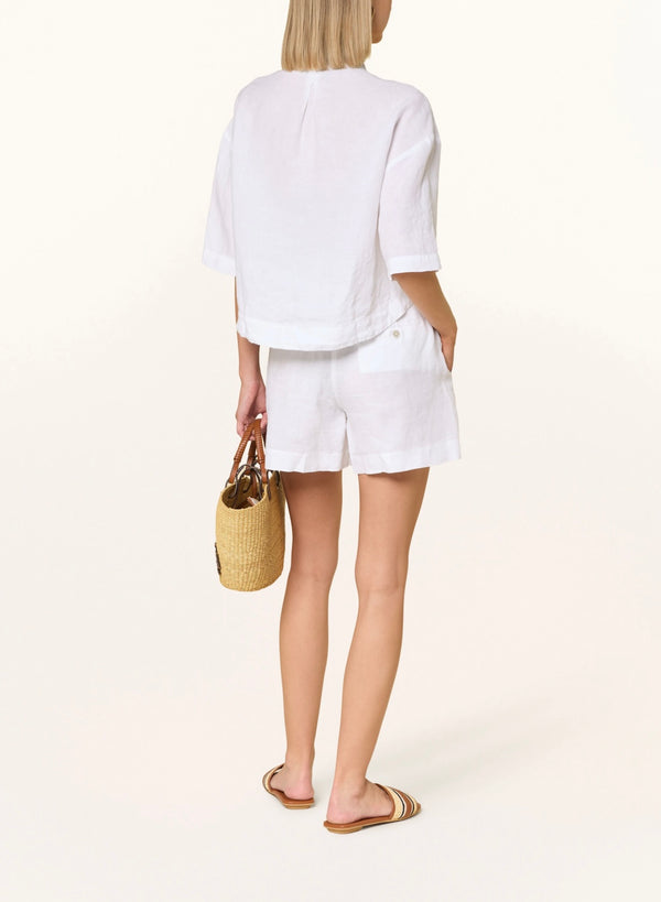 120% Lino 3/4 Bluse Weiß