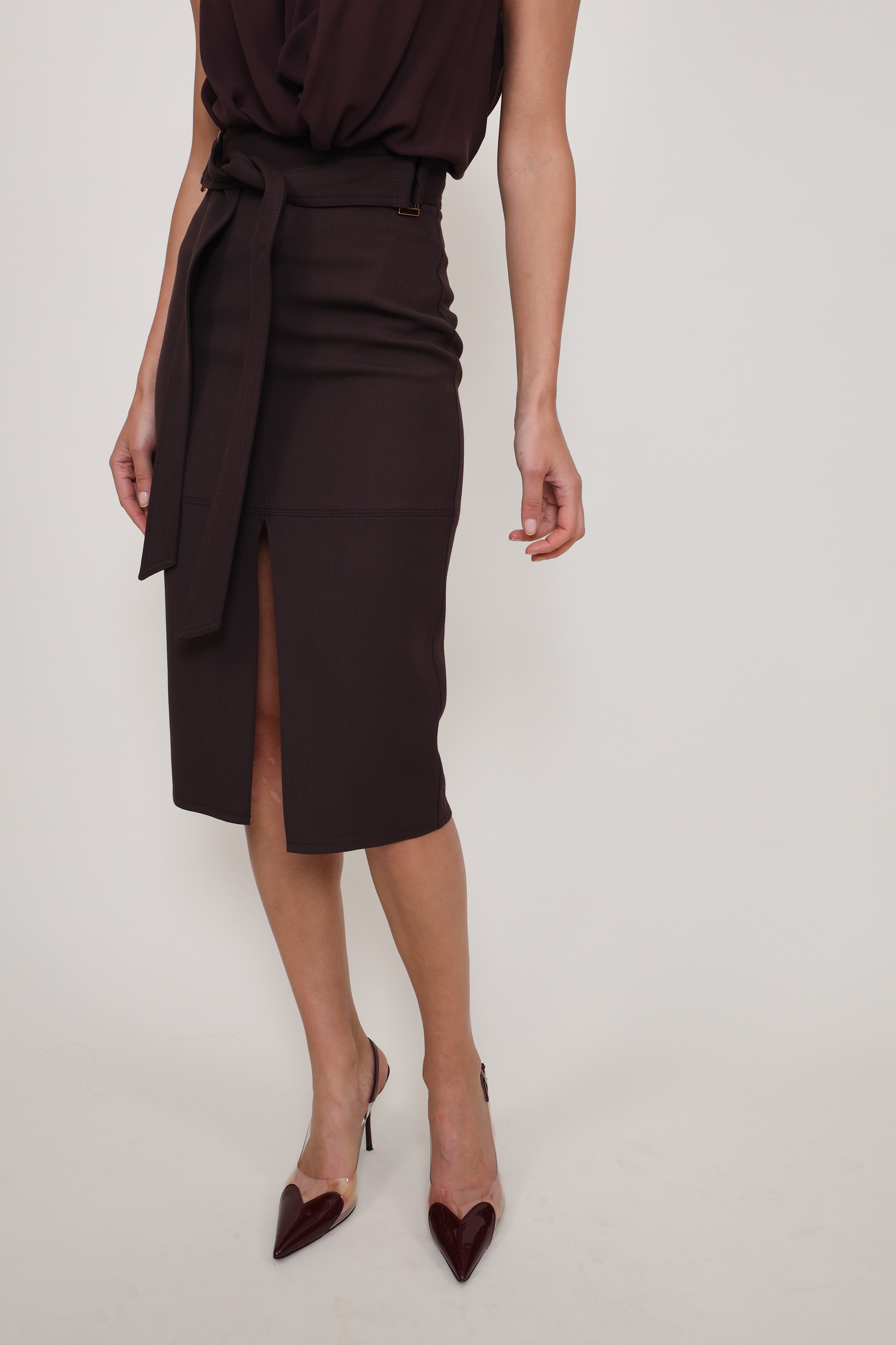 Elisabetta Franchi Rock Gabardine Cacao