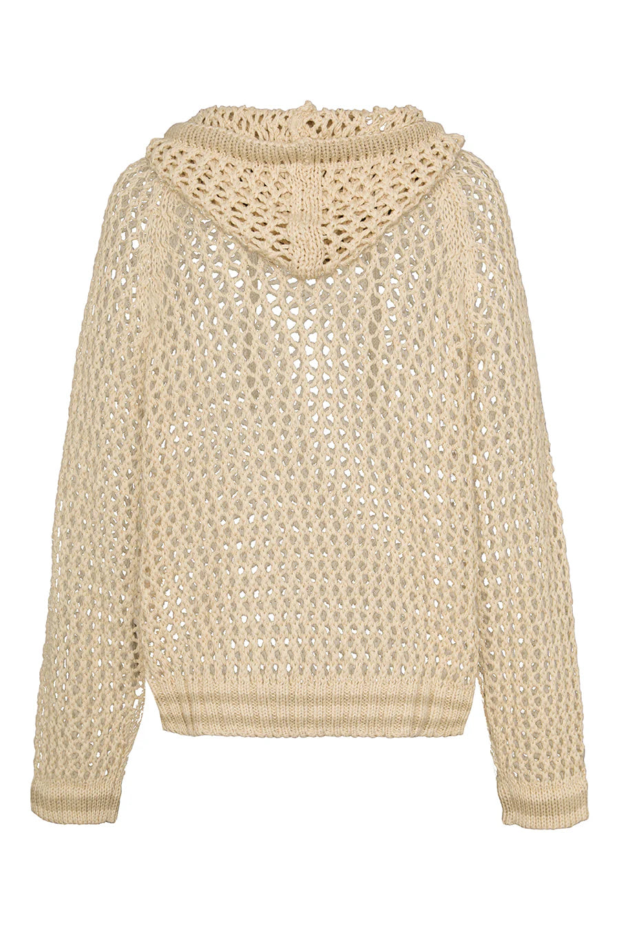 Liv Bergen Hoodie Crochet Plain Beige