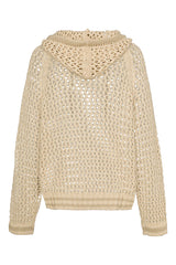 Liv Bergen Hoodie Crochet Plain Beige