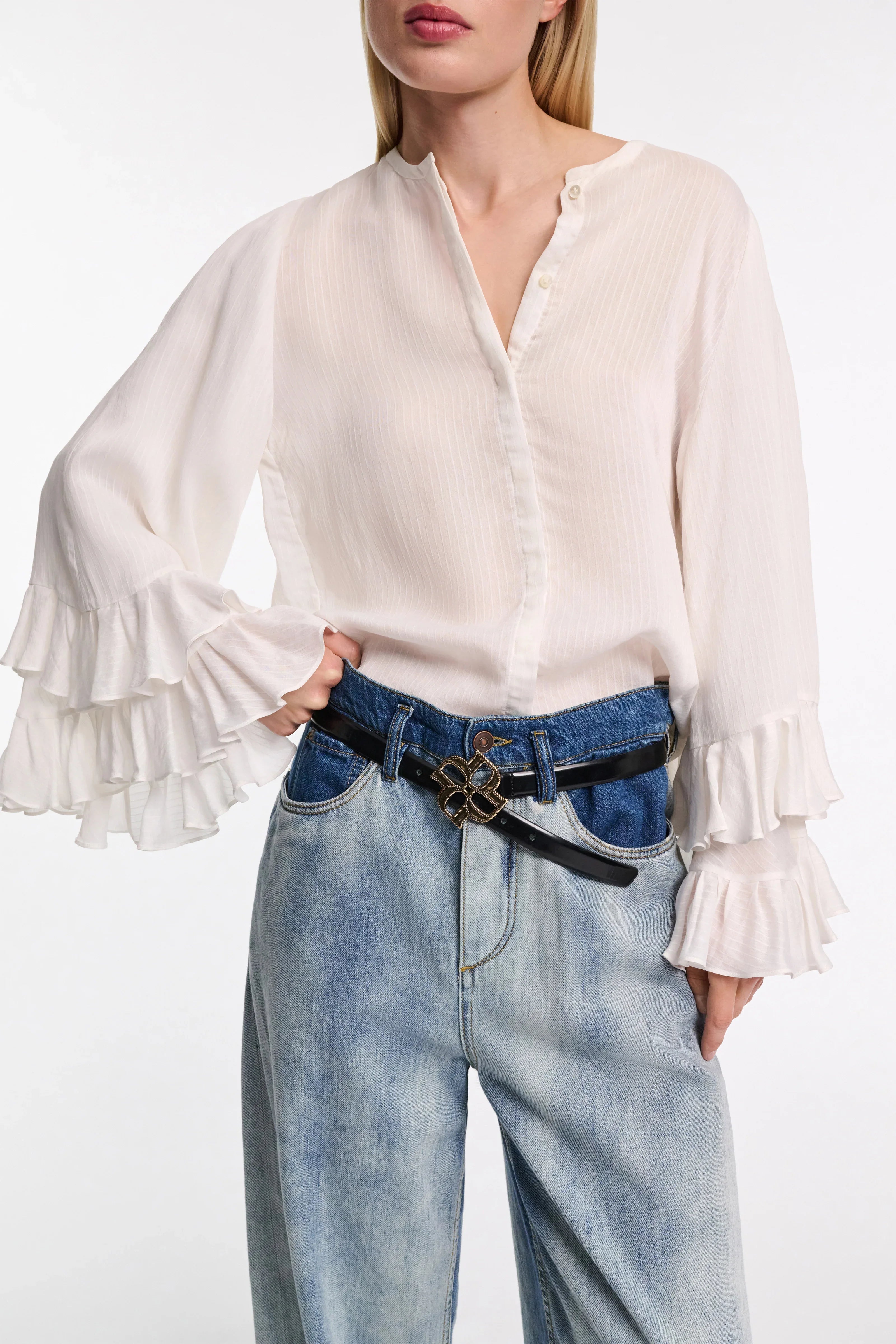 Dorothee Schumacher Bluse Soft Stripes White