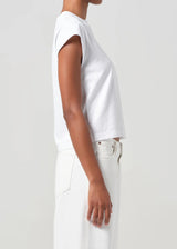 Agolde T-Shirt Bryce Cap Sleeve White