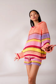 Liv Bergen Hoodie Crochet Abricot