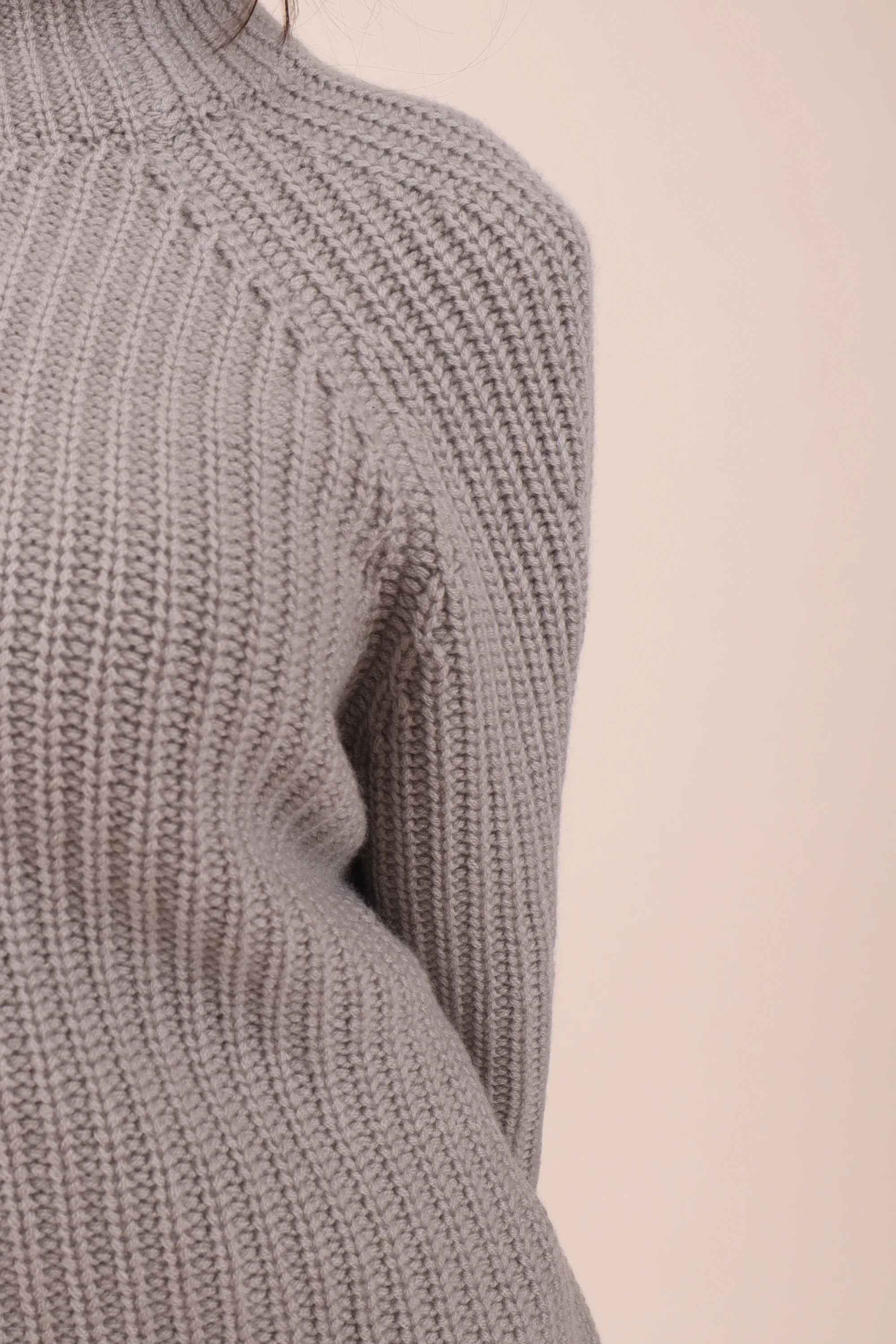 Heart-shaped Knit Sweater Taupe