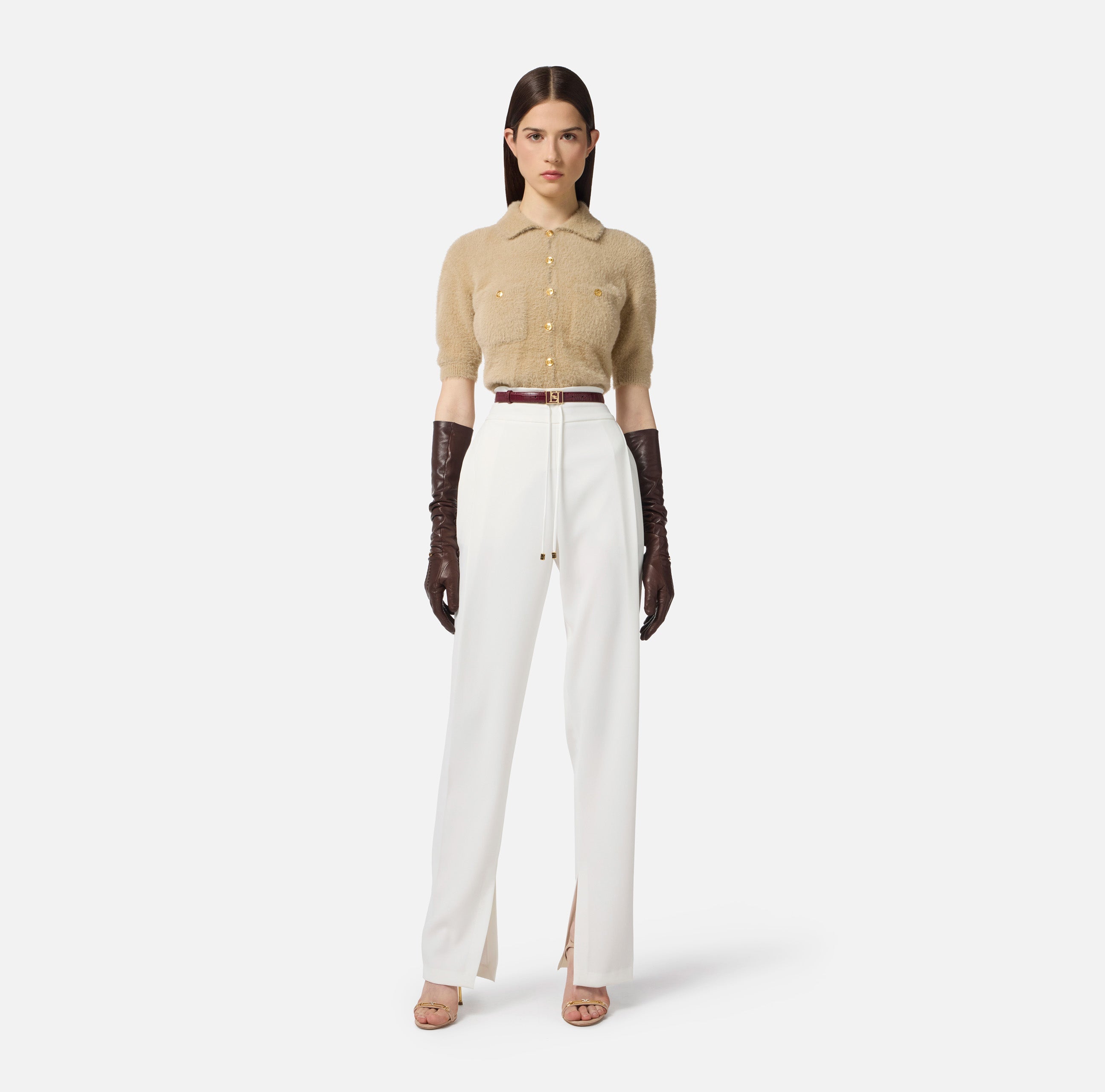 Elisabetta Franchi Cardigan Strick Honey