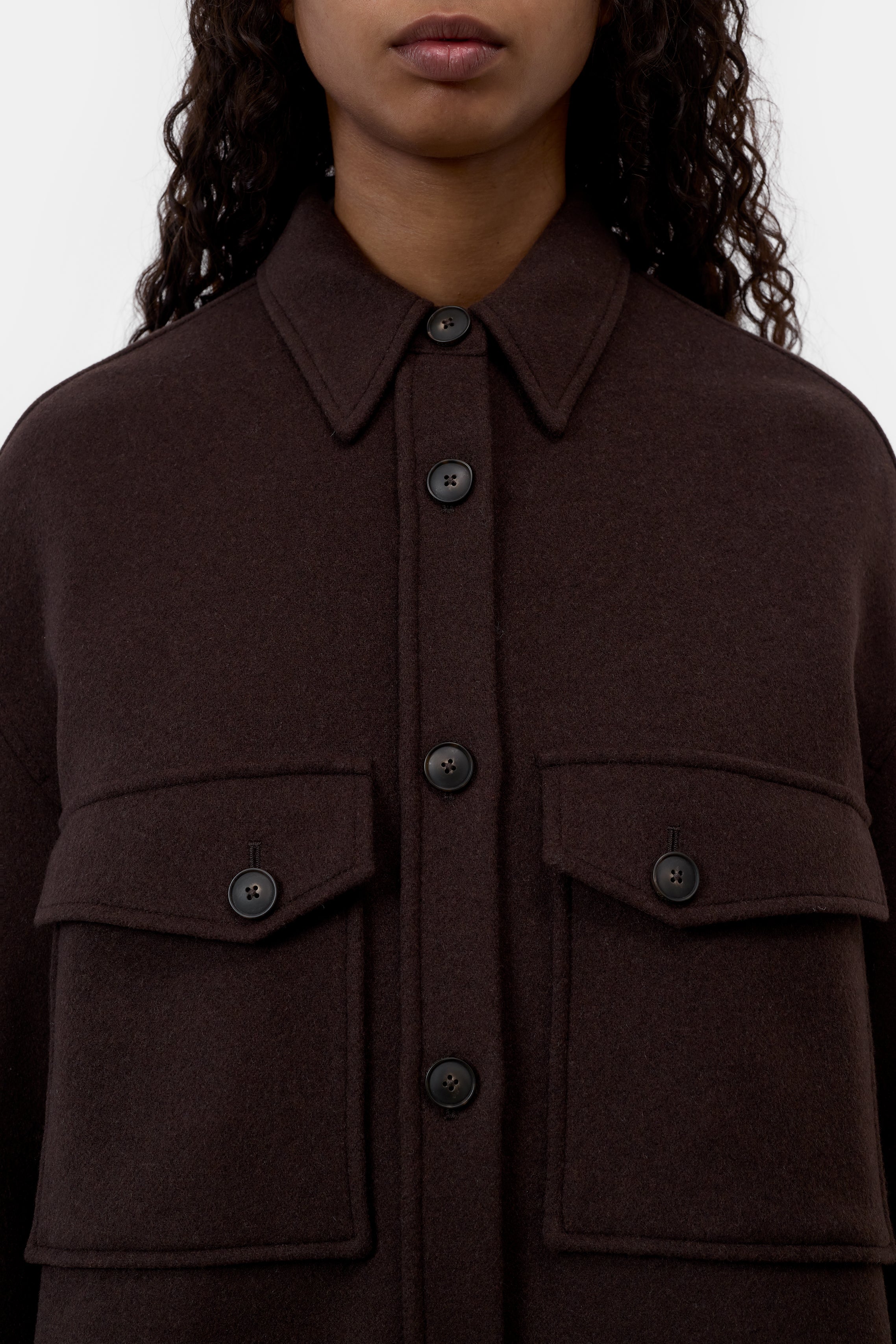 Closed Hemdjacke Mahagony
