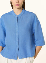 120% Lino 3/4 Bluse Blau