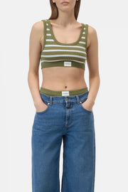 Closed Bralette Striped Hunter Green