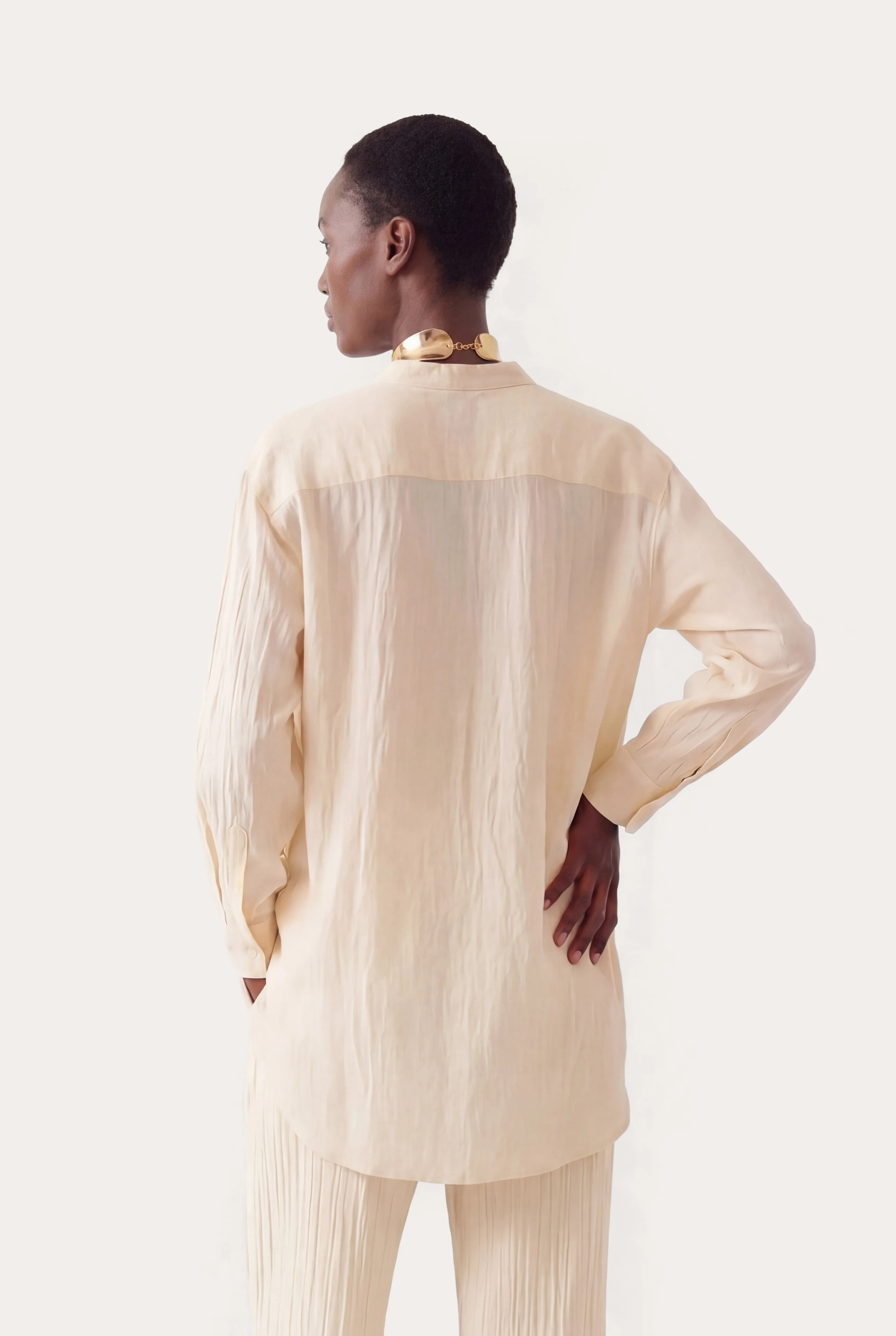 120% Lino Bluse Naturale