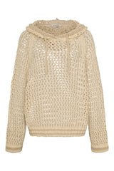 Liv Bergen Hoodie Crochet Plain Beige