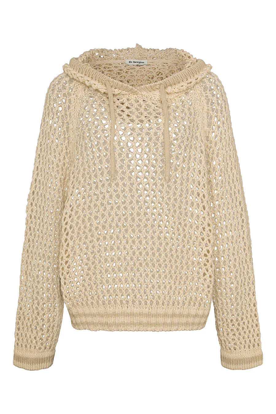Liv Bergen Hoodie Crochet Plain Beige