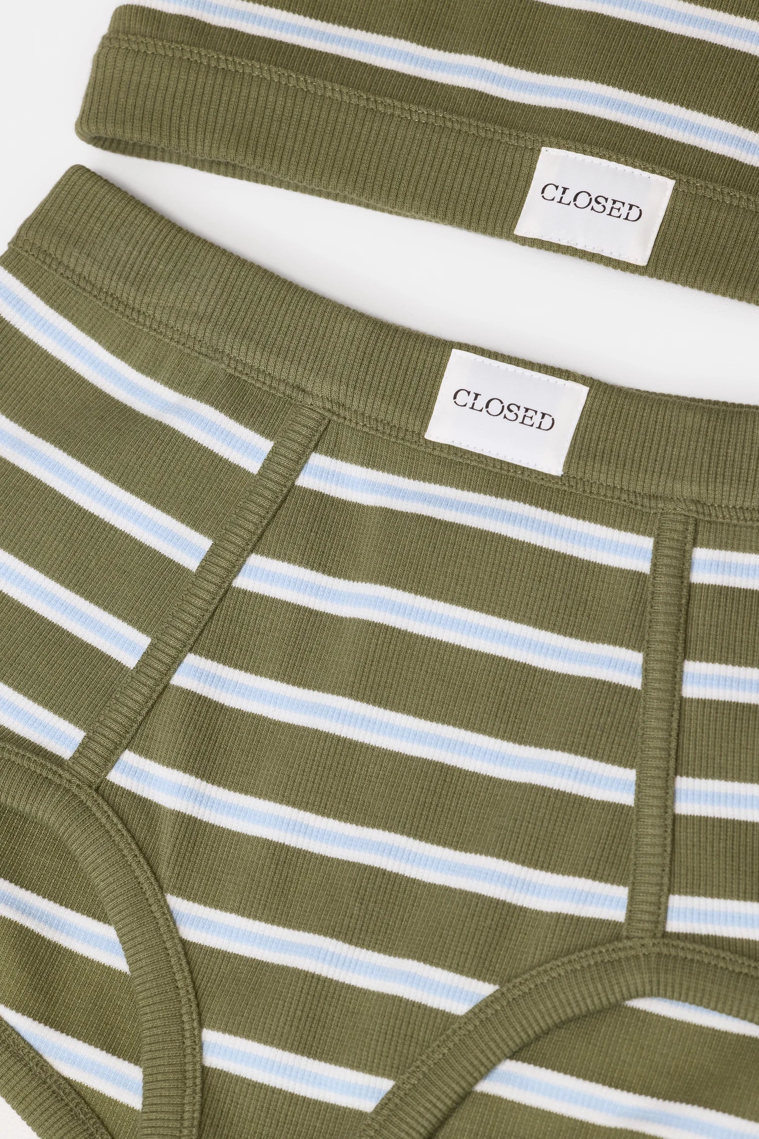 Closed Brief Striped Hunter Green