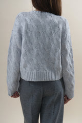 Herzensangelegenheit Crewneck Zopf Aluminium