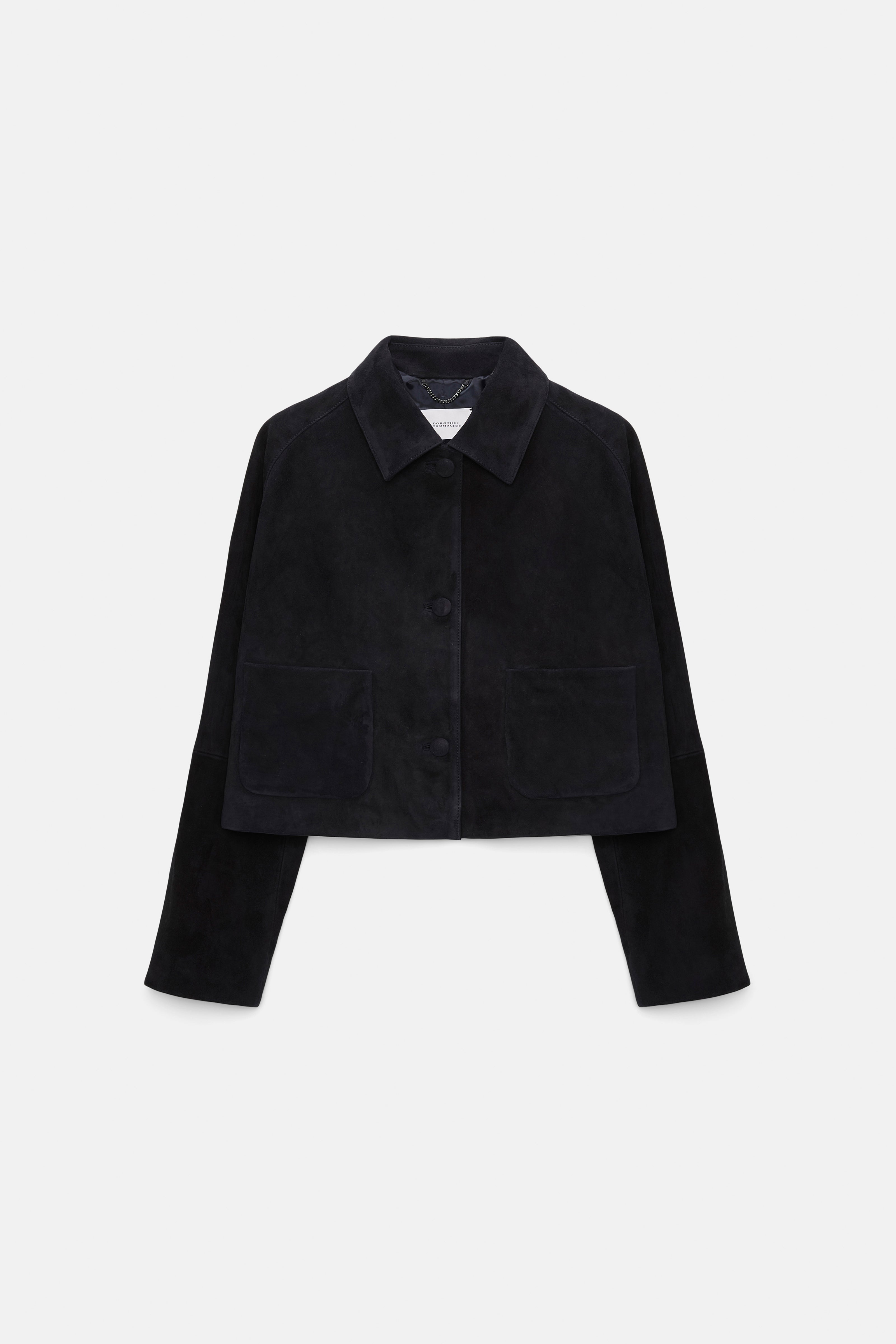 Dorothee Schumacher Leather Jacket Soft Touch Navy