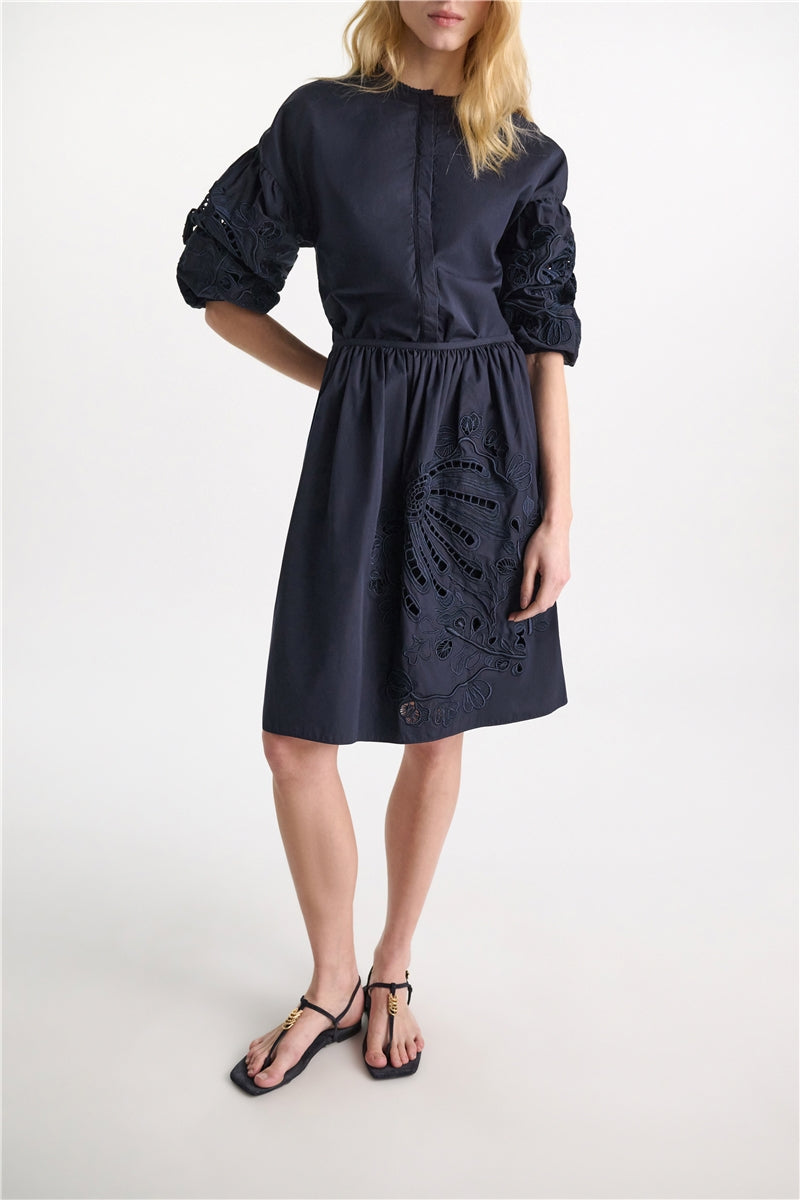 Schumacher Rock Embroidered Beauty Navy