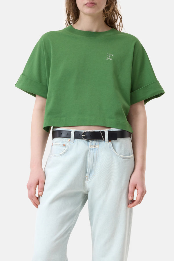 Closed Cropped T-Shirt Green