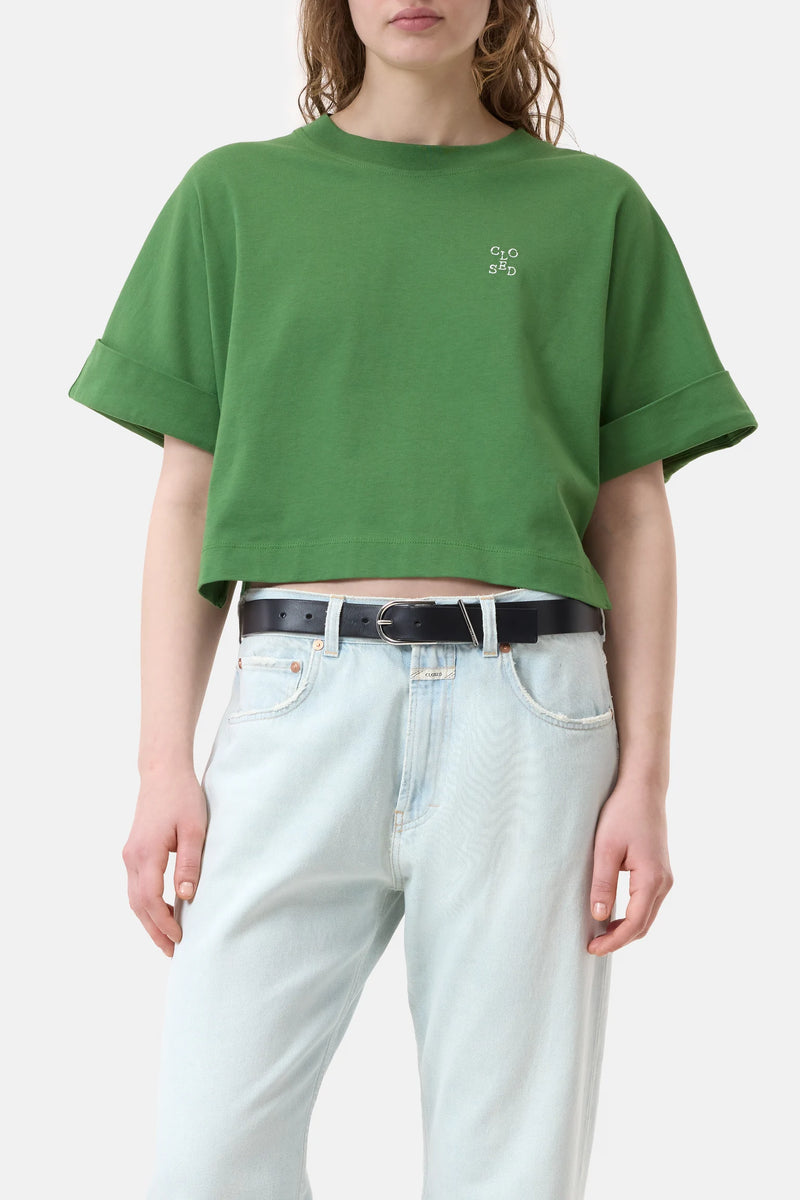 Closed Cropped T-Shirt Green