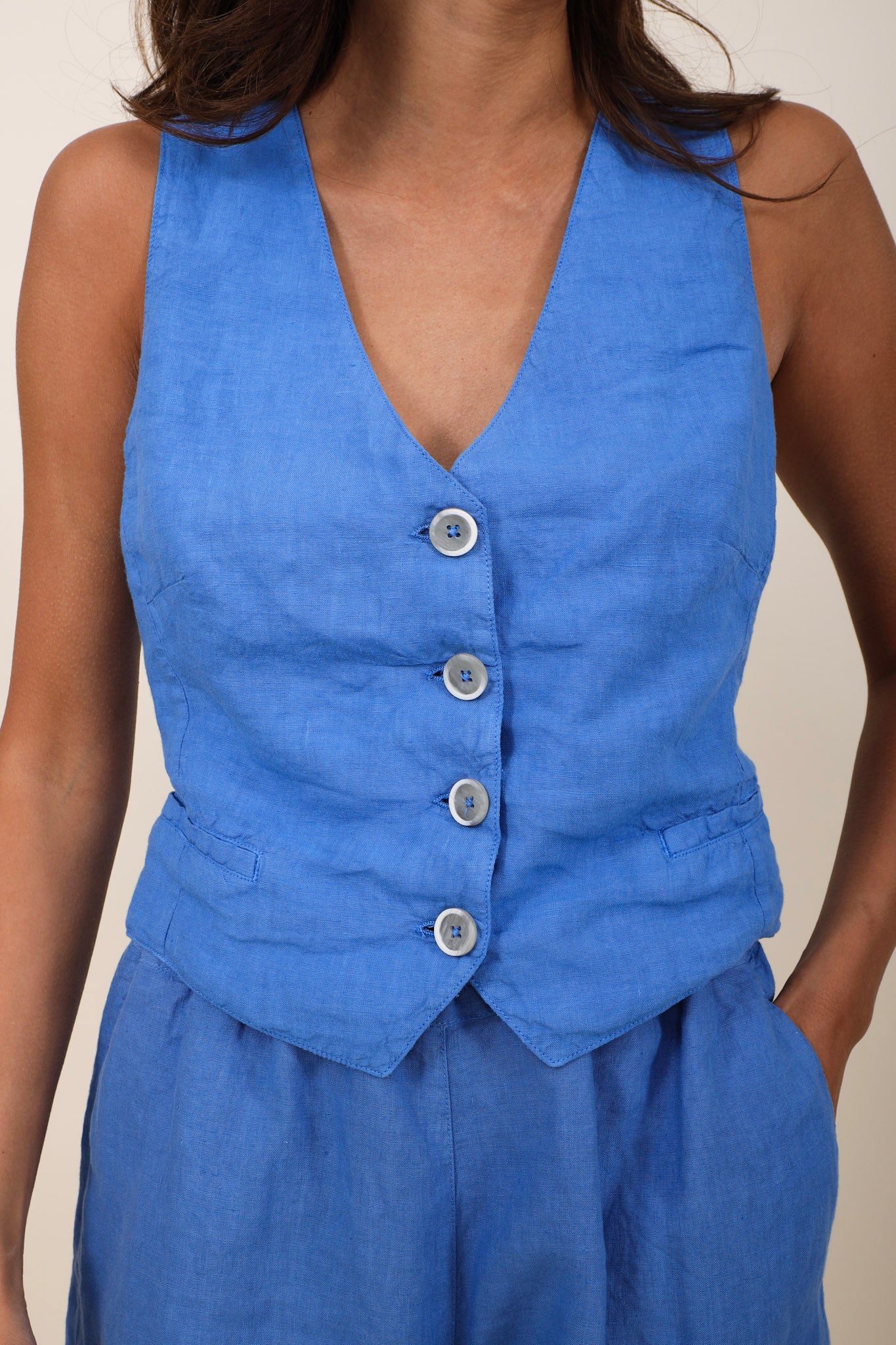 120% Lino Weste Indigo