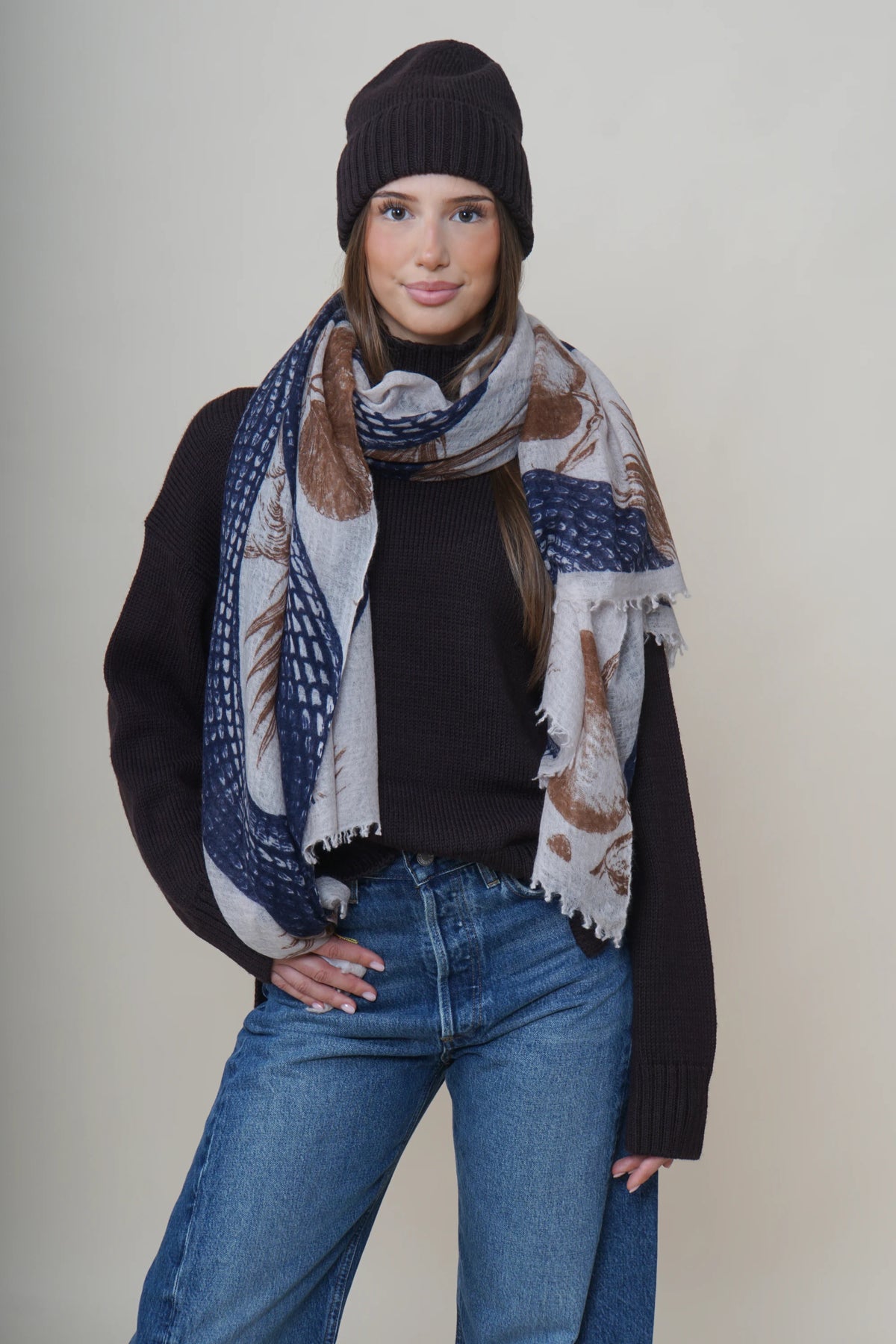Friendly Hunting Tuch Stole Garden Eden Camel