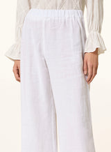 120% Lino Marlenehose Weiß