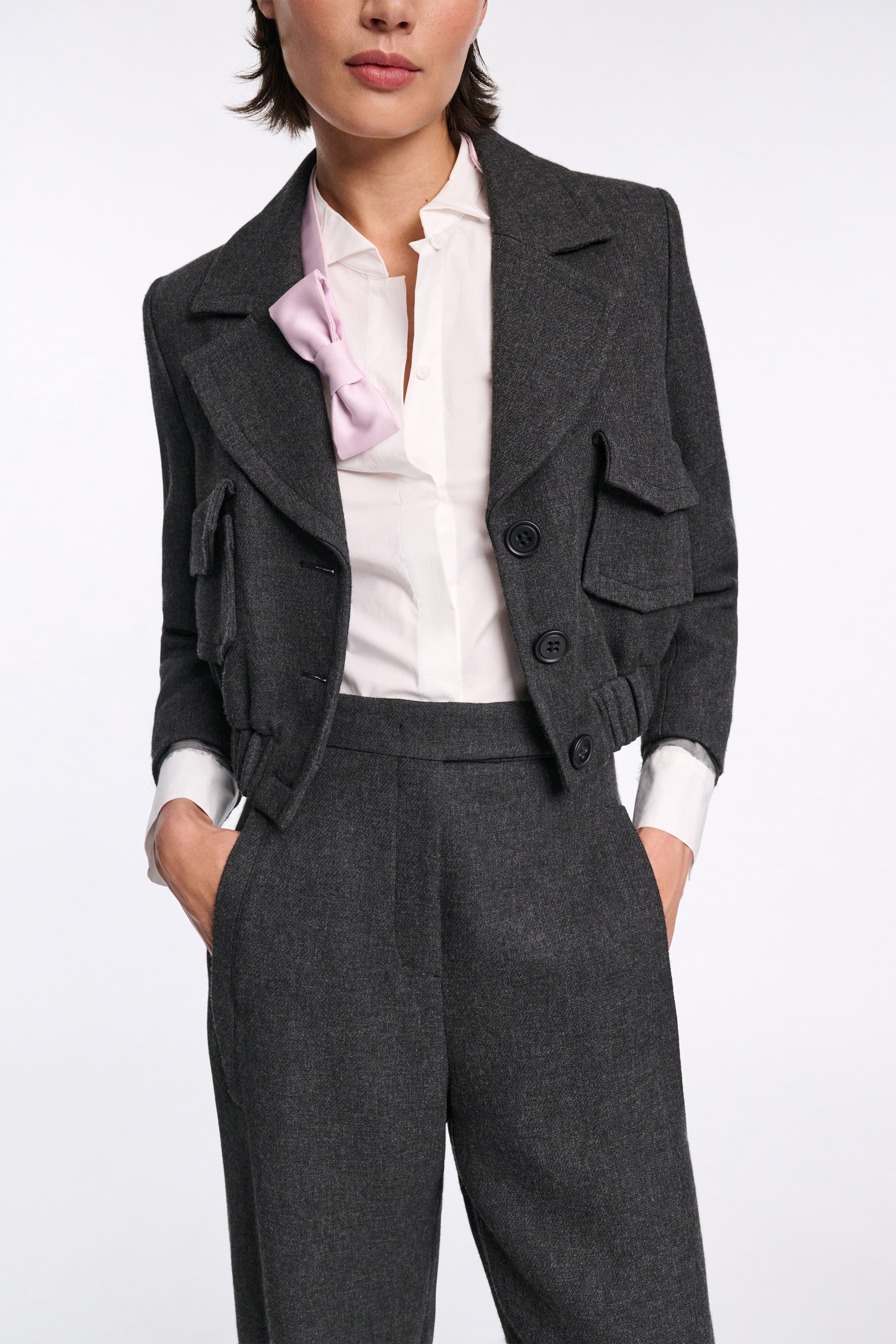Dorothee Schumacher Jacke Layered Coolness Charcoal