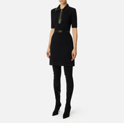 Elisabetta Franchi Kleid Bouclé Strick Nero