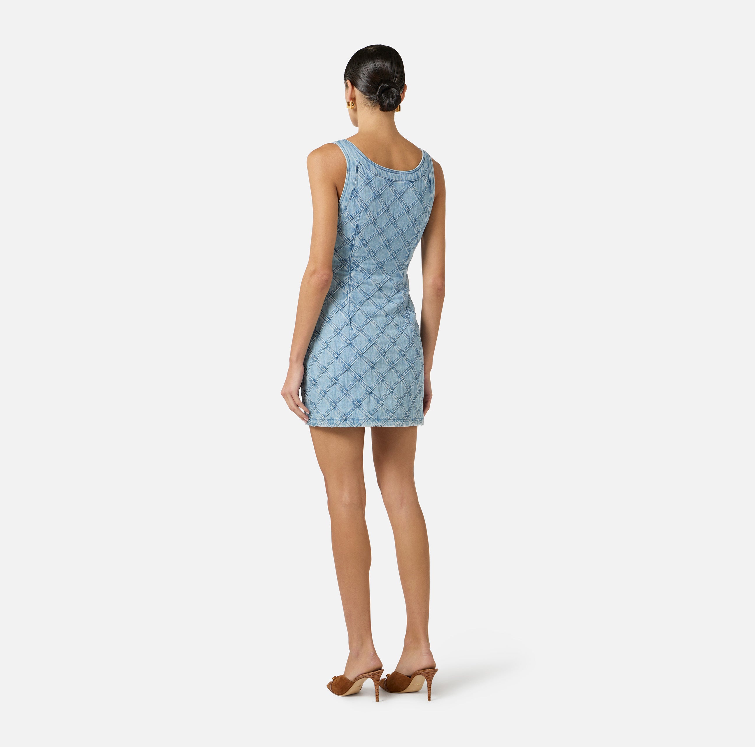 Elisabetta Franchi Denim Diamond Dress