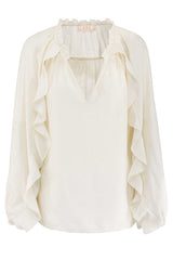 IVI Bluse Frill Off White