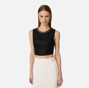 Elisabetta Franchi Top Jewel Black