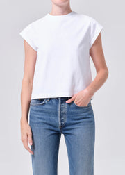 Agolde T-Shirt Bryce Cap Sleeve White