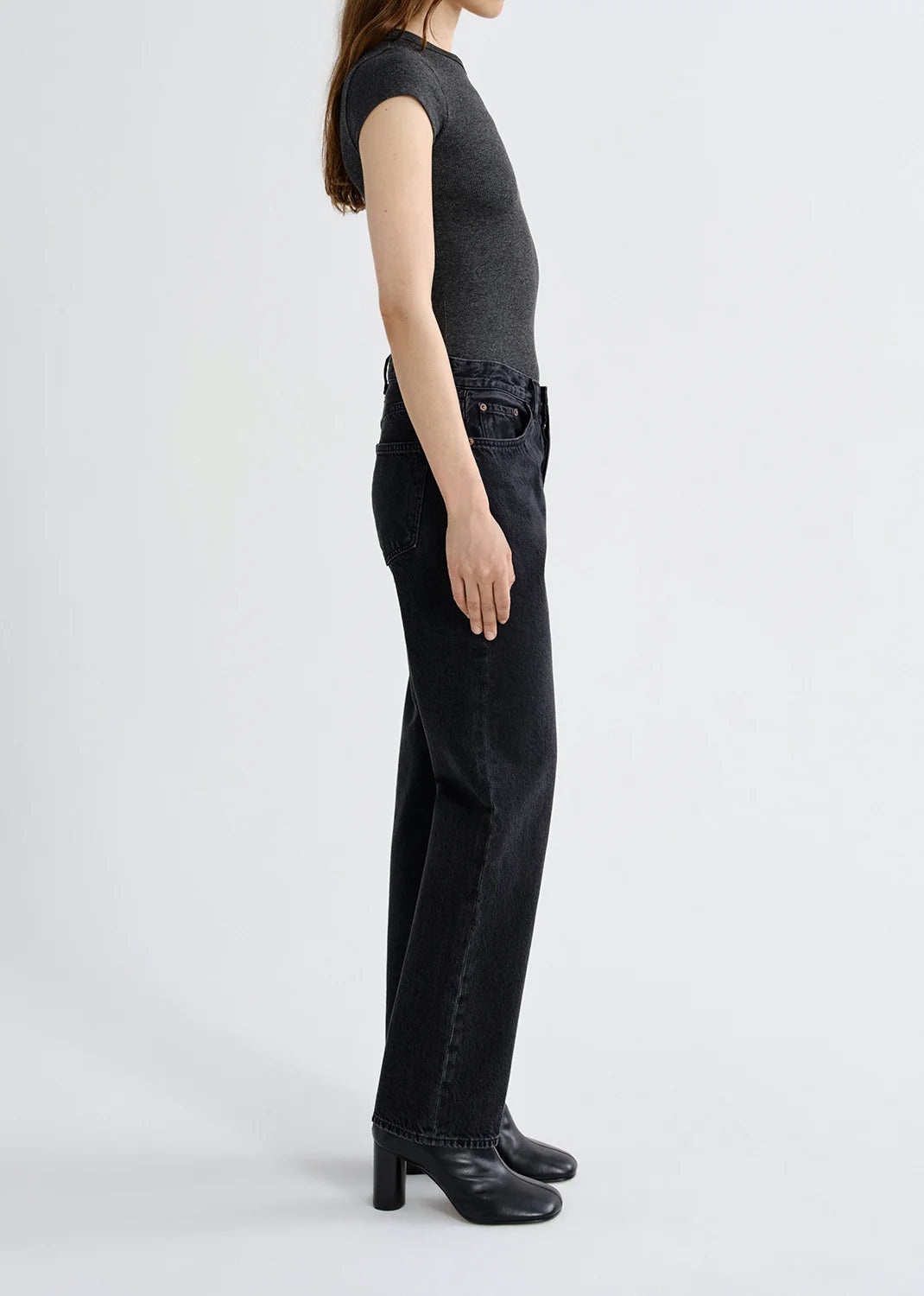 Agolde Tee Edison Charcoal