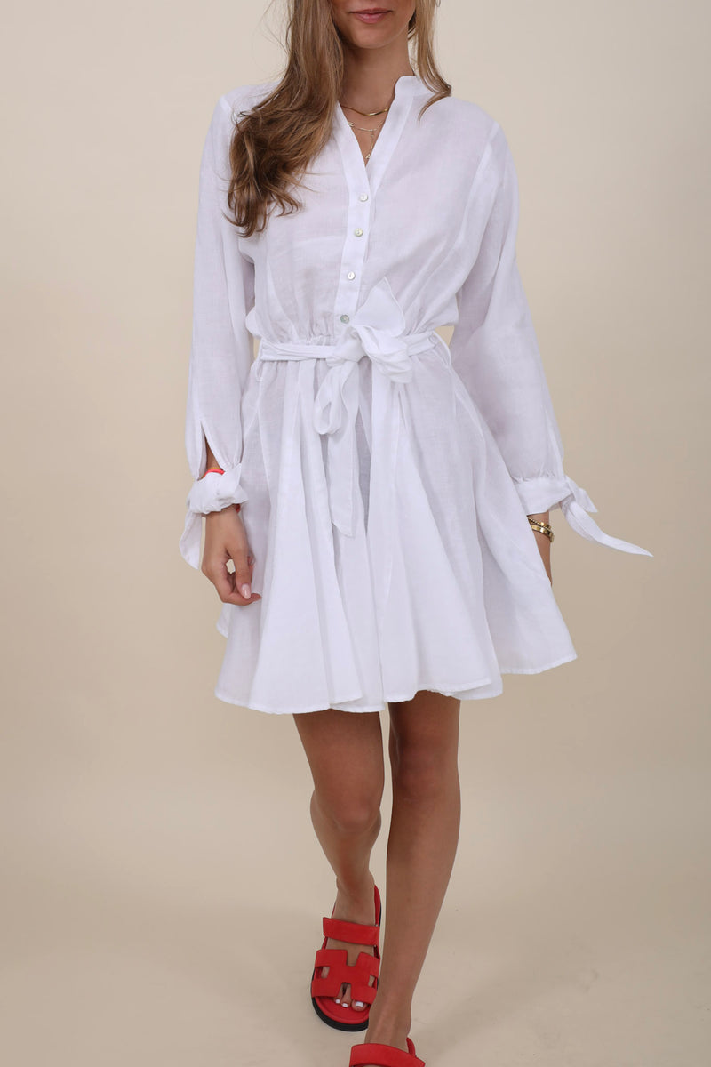 120% Lino Dress with Tie Belt Somewear 120% Lino Dress with Tie Belt Somewear