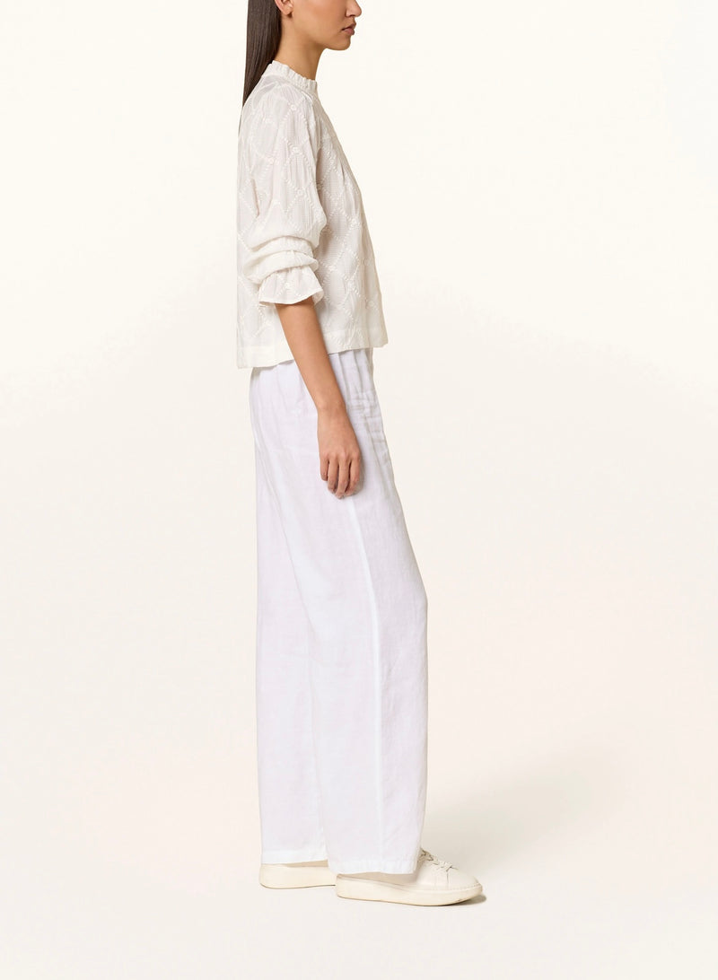 120% Lino Marlenehose Weiß