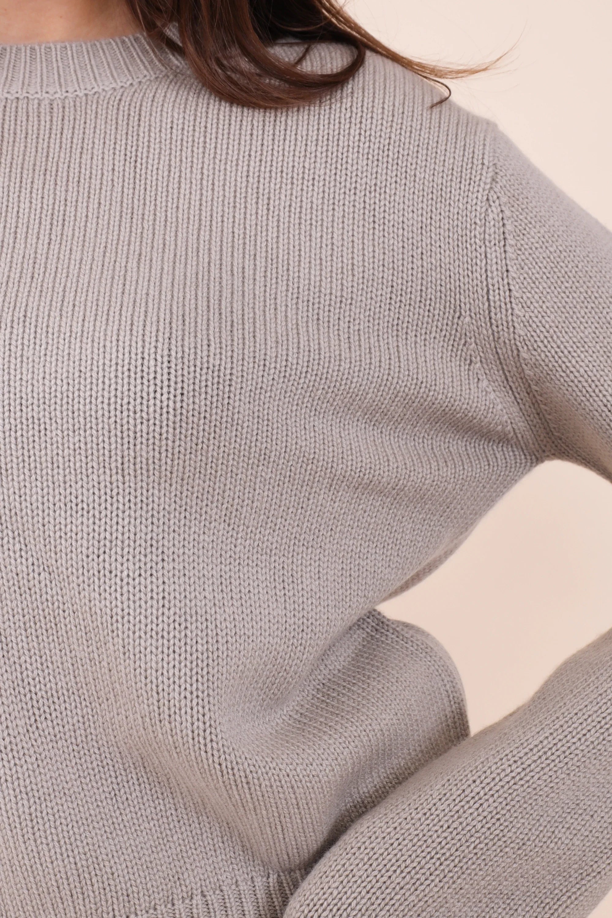 Heart-shaped taupe sweater
