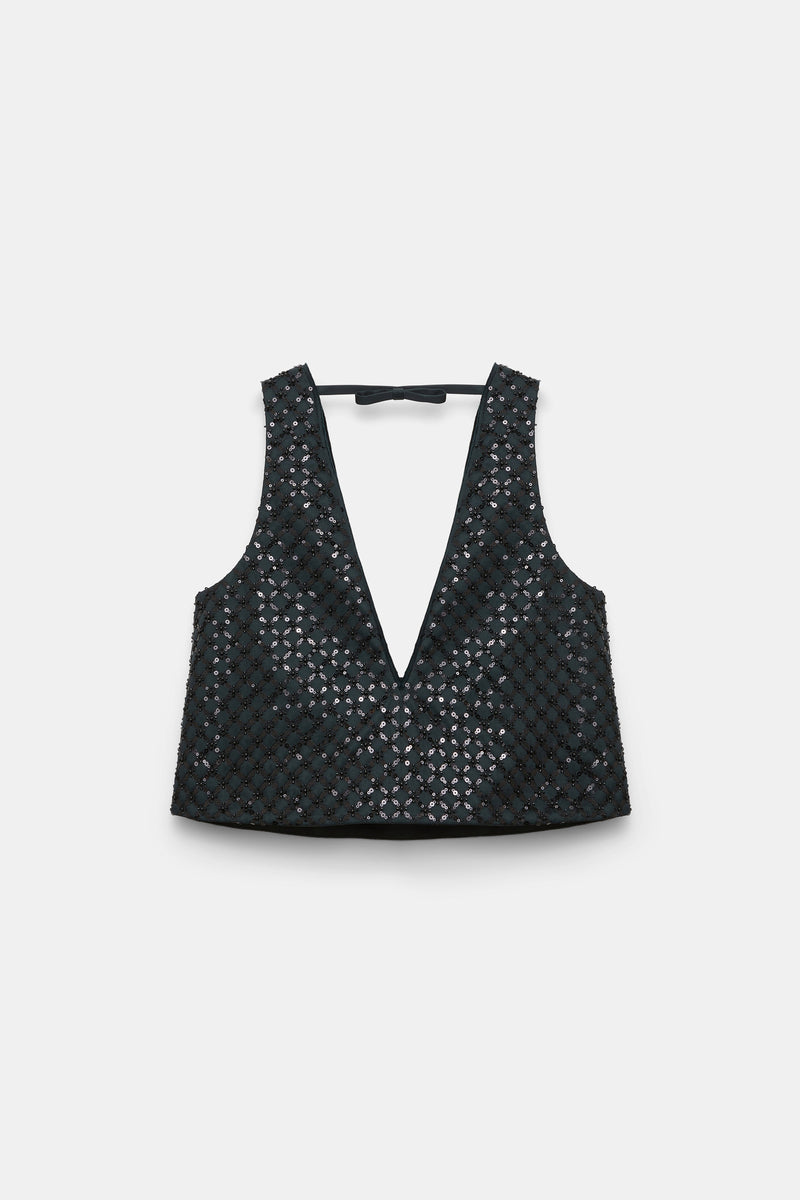 Dorothee Schumacher Top Sparkling Statement Graphite