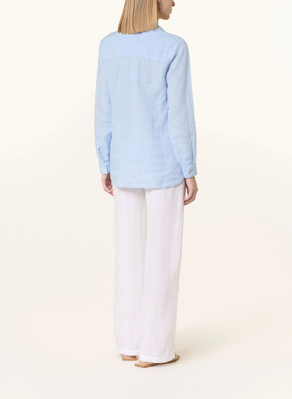120% Lino Bluse Aqua