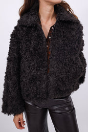 Absurd Jacke Teddy Curly Dark Brown