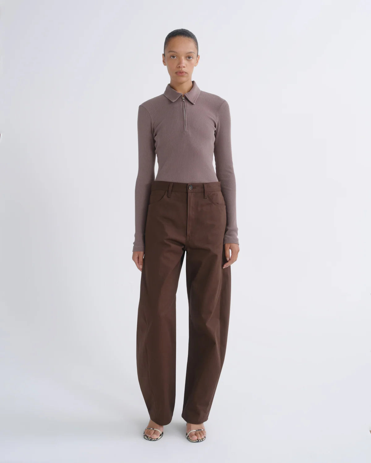 Agolde Poloshirt Amica Mauvine