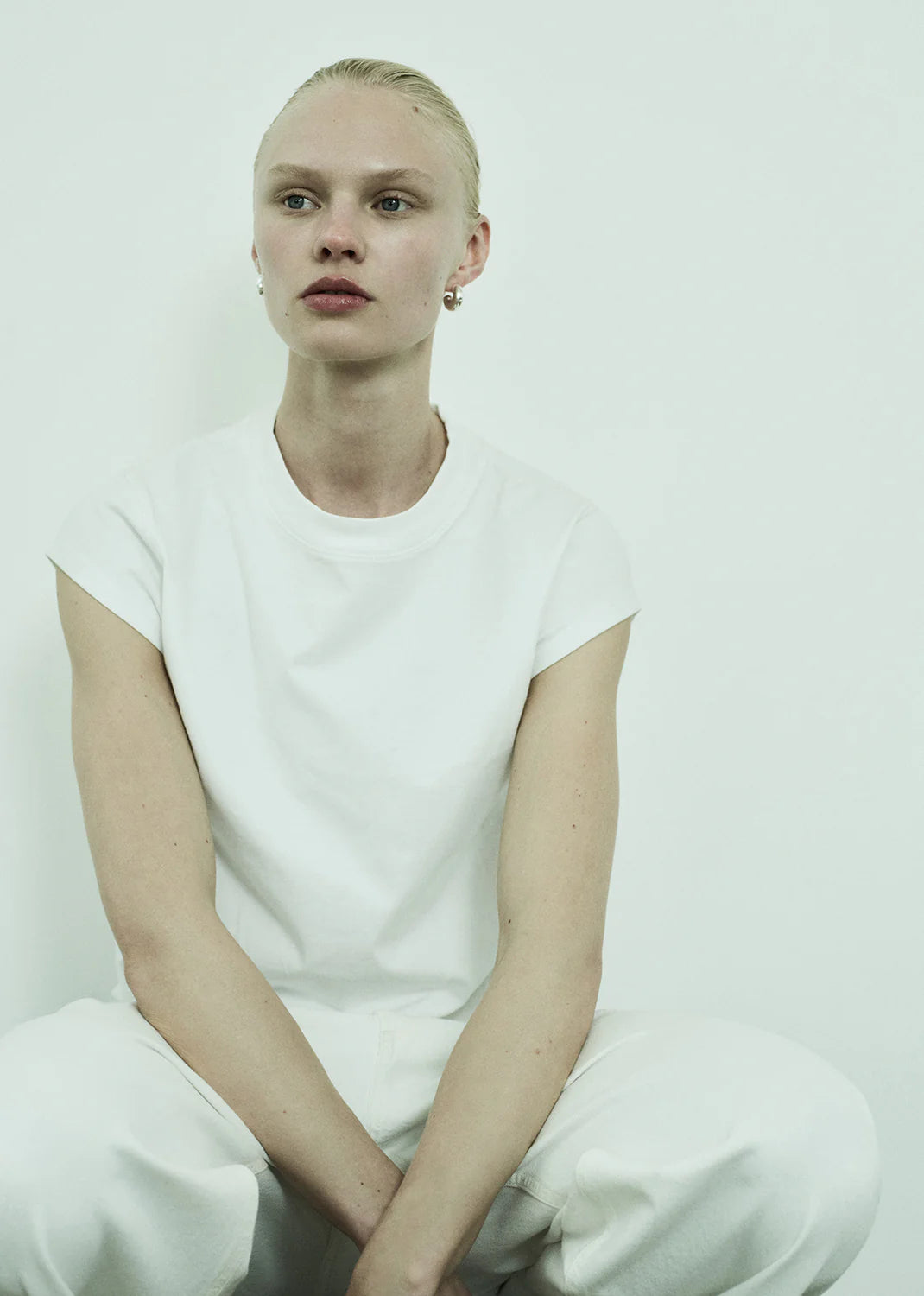Agolde T-Shirt Bryce Cap Sleeve White